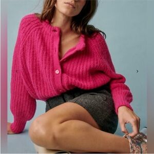 Sezane Pink Emile Cardigan